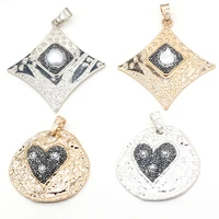 charms zinc alloy pendant fine heart shape square shape pendant for making making diy jewelry necklace bracelet accessories