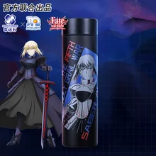 Fate Stay Night Heavens Feel Saber Alter FGO FSN Thermos Steel Water Bottle LED Display Temperature Sensing Cup Action Figure