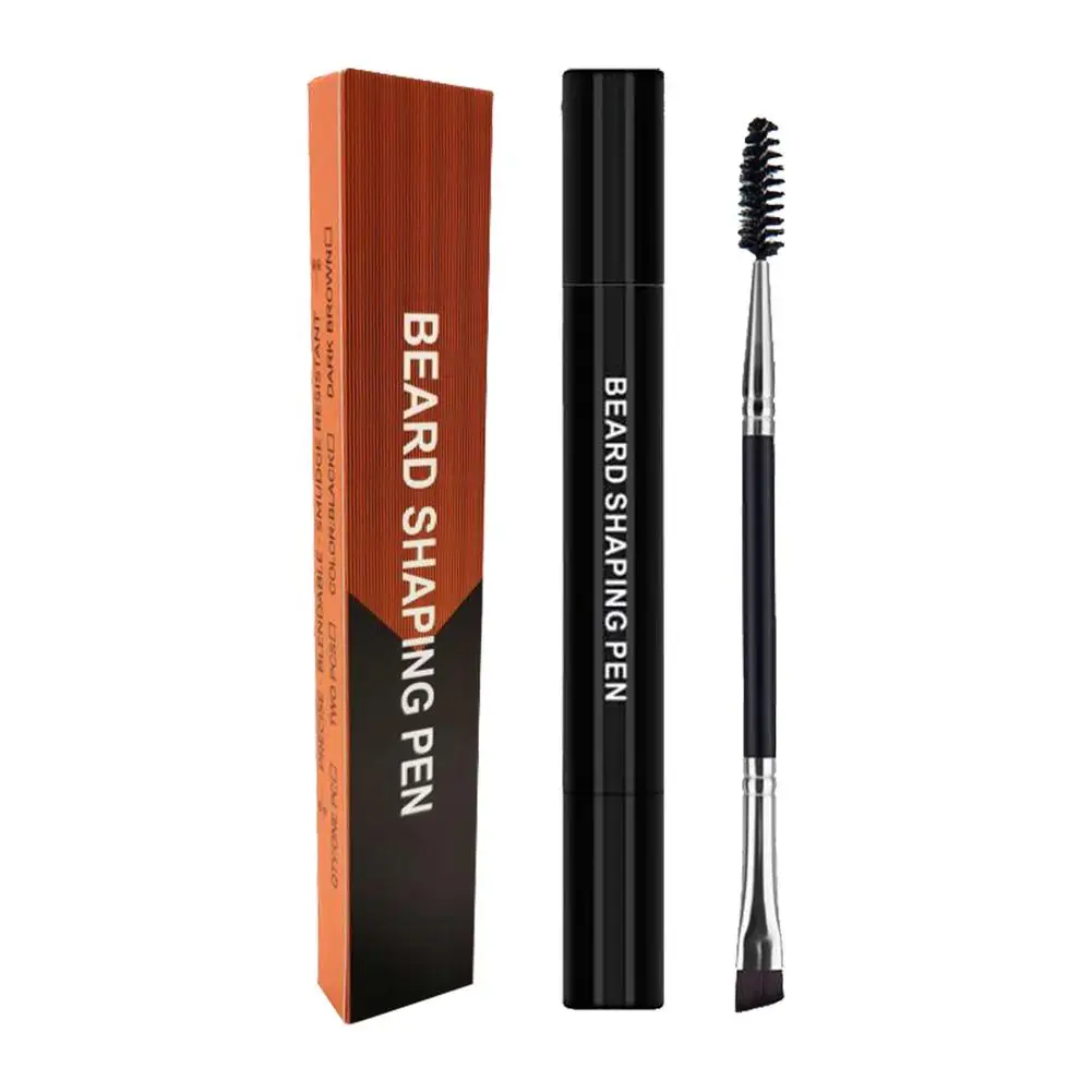 

4 Pronged Tip Men Beard Pencil Double Ended Filler Pen Waterproof Lasting Moustache Brush Shape Repairing Enhancer Care