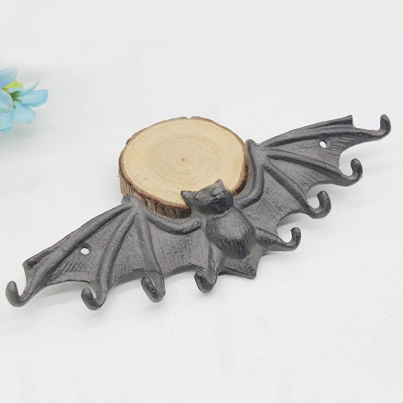 Чугунное настенное крепление фруктовая Летучая мышь с крыльями и крючком для