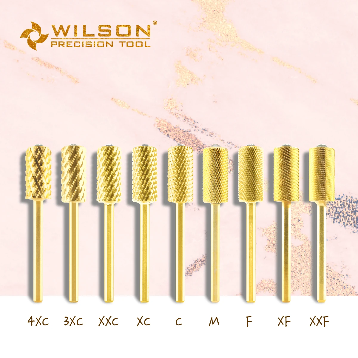 Crystal Small Barrel Bit[Corner Radius]  - Gold/Silver - WILSON Carbide Nail Drill Bit