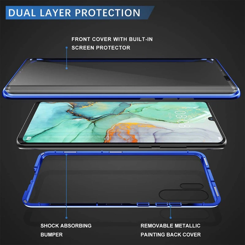 Металлический магнитный чехол для Xiaomi Redmi Note 10 9 9A 9C 9S 9T K40 8 8T 8A 7 Poco M3 X3 NFC 10T Pro
