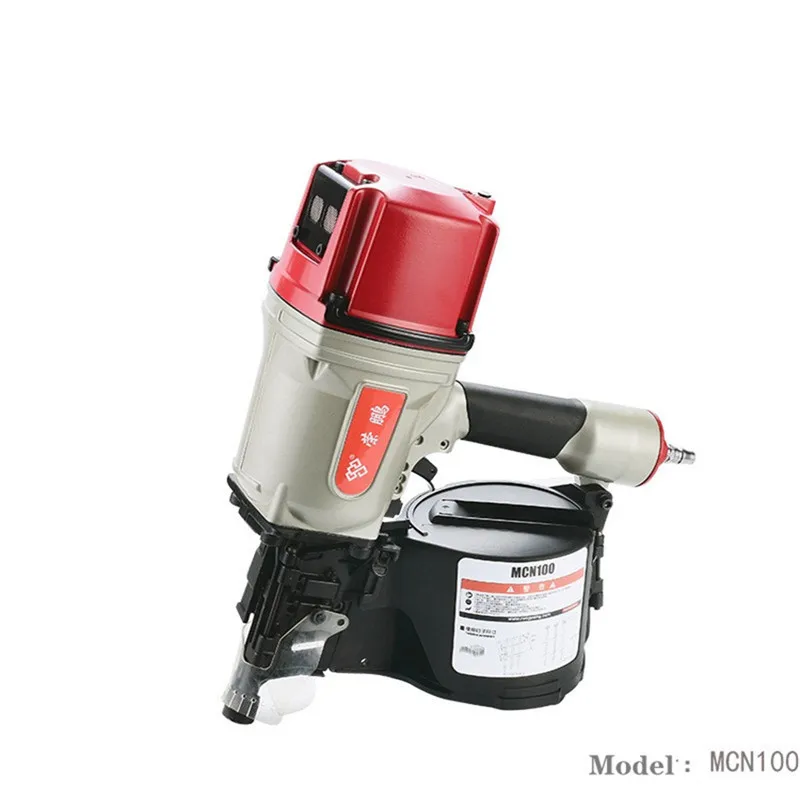 

MCN100 Pneumatic Industrial Tool Coil Nailer Heavy Duty Nail Gun 100MM For Pallet Making Woodworking Tool
