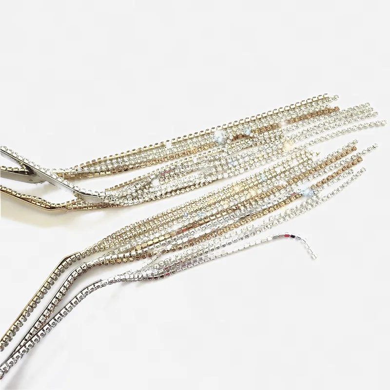 

ACRDDK Fringed Headband Retro Hair Accessories For Women Fashion Full Rhinestone Inlaid Elegant Shiny Wedding Bridal Hairband
