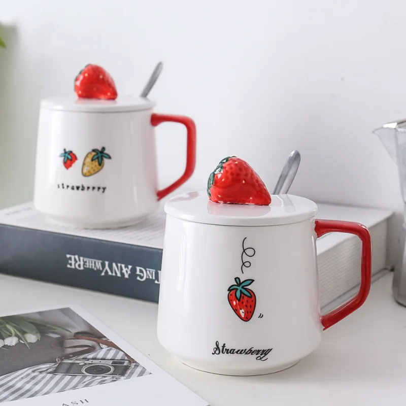 1 шт. креативная Милая трехмерная керамическая чашка с ручной росписью клубника