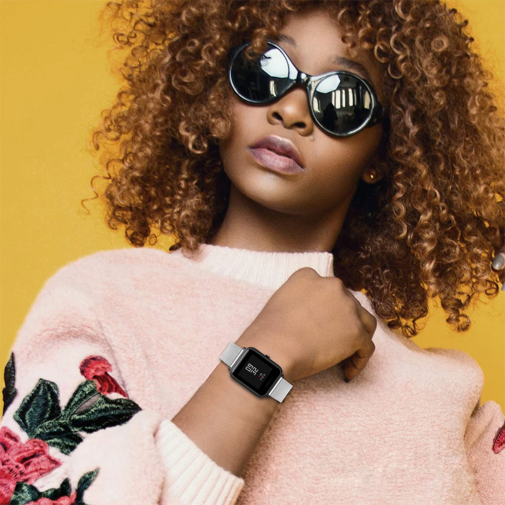 

Milanese Loop Strap 23mm 22mm 20mm 18mm Stainless Steel Smart Watch Band For Huami Amazfit Bip / Ftbit Versa / Samsung Galaxy 42