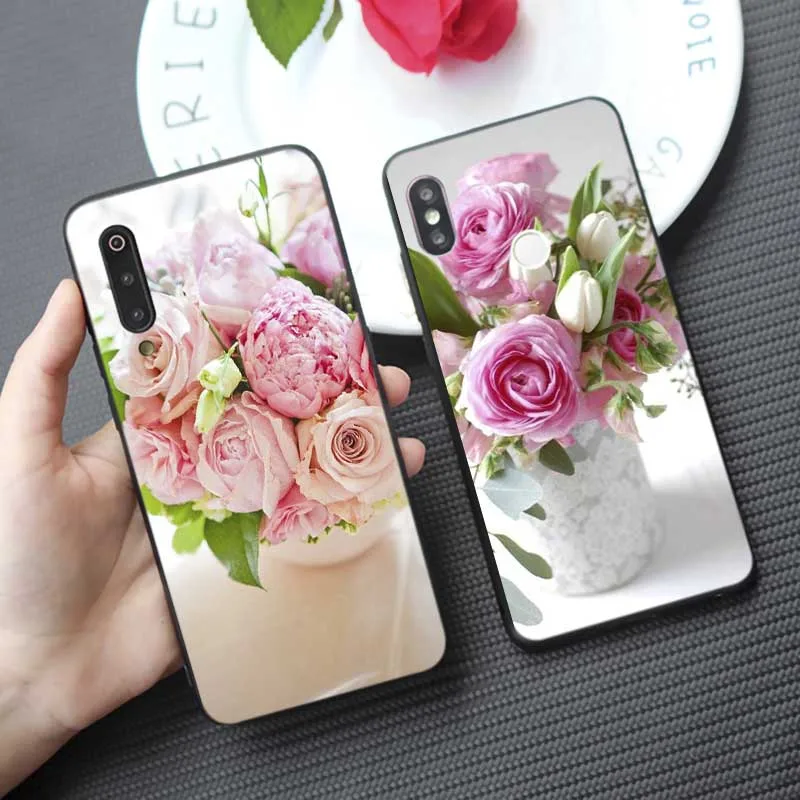 Для xiaomi mi 9 pro 9t se 8 pocophone f1 x 3 Прозрачный мягкий силиконовый чехол для телефона пион
