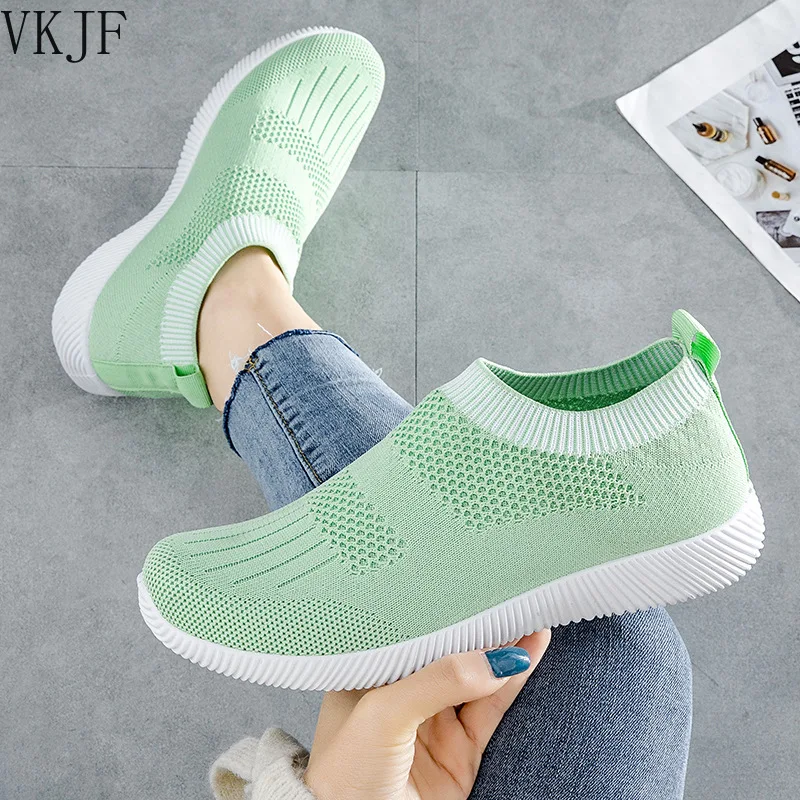 

Shoes Woman 2021 Spring Summer Women Sneakers Breathable Mesh Shoes Woman Outdoor Slip on Casual Women Flats Zapatos De Mujer