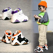 New Boy Basketball Shoes High Quality Top Soft Non-Slip Kids Sneakers Children Sport Shoes Outdoor Boy Trainer Comfortable XZ056