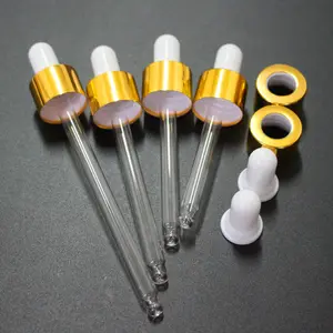 Алюминиевая крышка-капельница с латексной головкой, Золотая крышка-100 шт., подходит к бутылке с эфирным маслом 5 мл, 10 мл, 15 мл, 20 мл, 30 мл, 50 мл, 100 мл