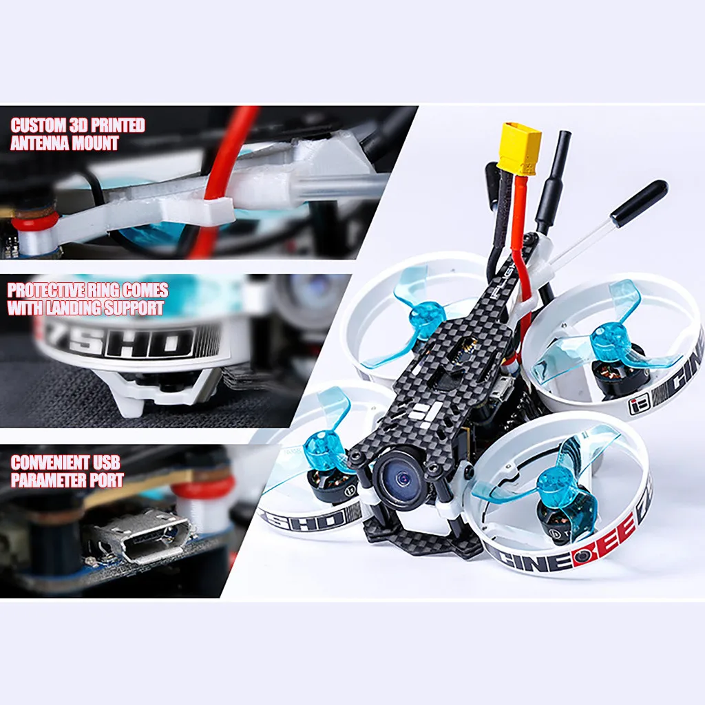 IFlight CineBee 75HD Крытый FPV гоночный Дрон Квадрокоптер мультиротор 75 мм Whoop W/Frsky XM + RC