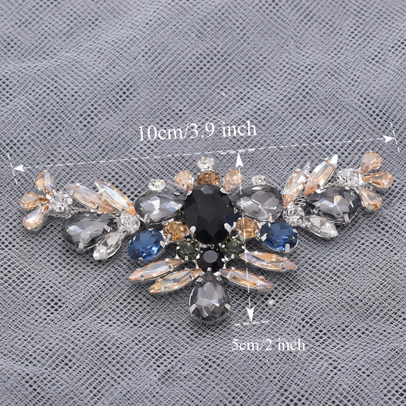 Горячая Распродажа изысканный цветок опал стразы аппликации для женской одежды
