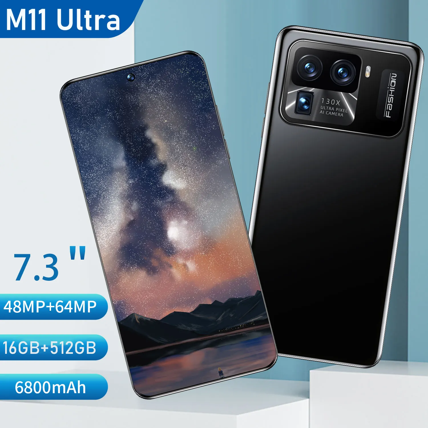 

Global Version 5G Phone M11 Ultra 7.3 inch Smartphone 16GB+1T 6800mAh Battery Android Mobile Phone Full Screen Supports Google