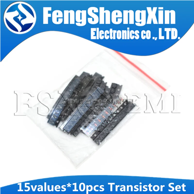 

15values*10pcs=150pcs SOT-23 Transistor Kit Assorted Set S9012-S9014 BAV99 BAV70 MMBT5551 SMD Triode Kit SOT23 Transistor Set