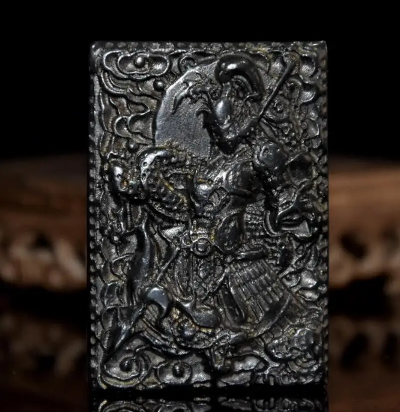 

Хуншанская культура архаизовый черный железный метеорит Чжао Юнь Амулет подвеска маленькая статуя