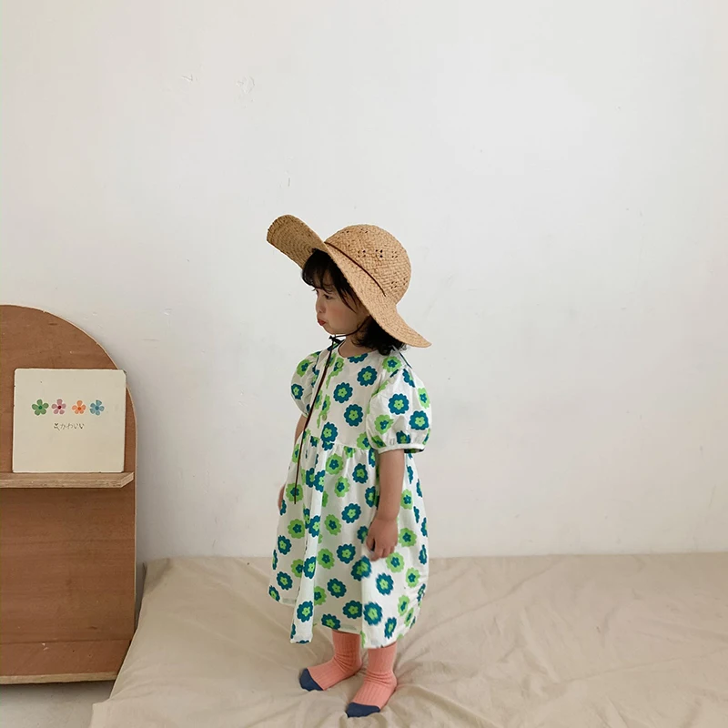 

Keelorn Baby Girls Party Costumes 2021 New Summer Fashion Kids Flowers Costumes Korean Style Cotton Children Vestidos 2-6Y