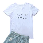 Футболка женская черная с принтом метеоритный Пик