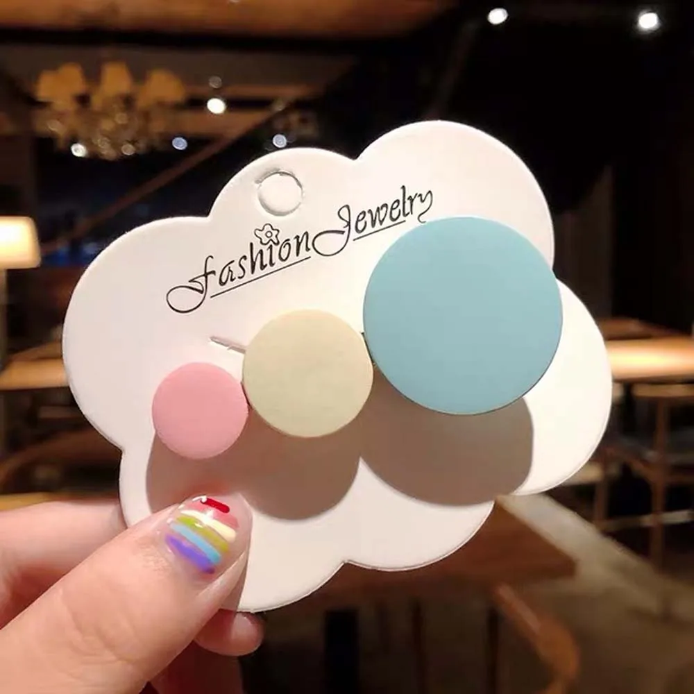 Деревянные радужные заколки для волос девочек круглые женские милые аксессуары