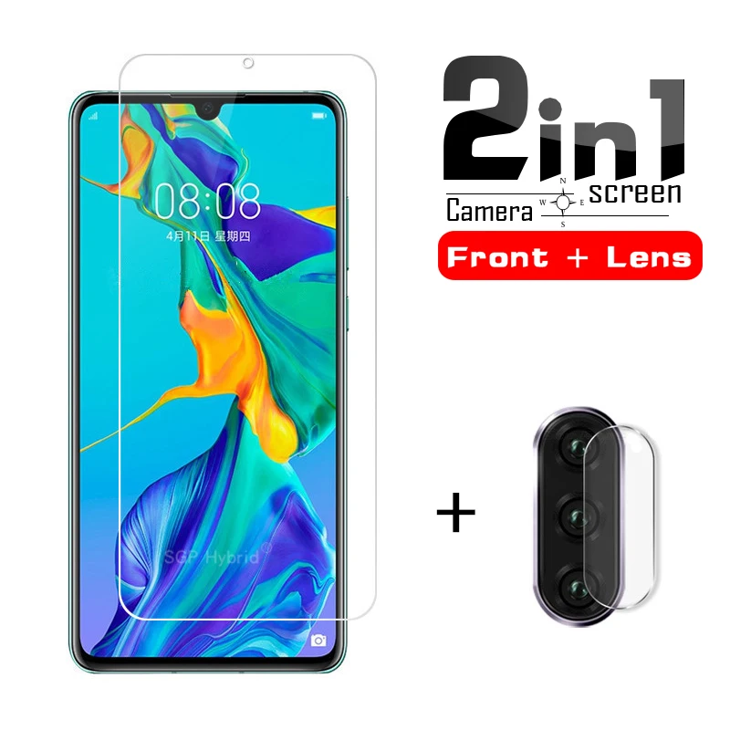 2 в 1 защита объектива камеры закаленное стекло для Huawei P30 Lite Защита экрана p30 lite