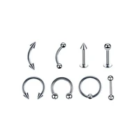48pcs mix bar ball ring spiking surgical stainless steel ear eyebrow lip nose tongue piercing set jewelry for for women men