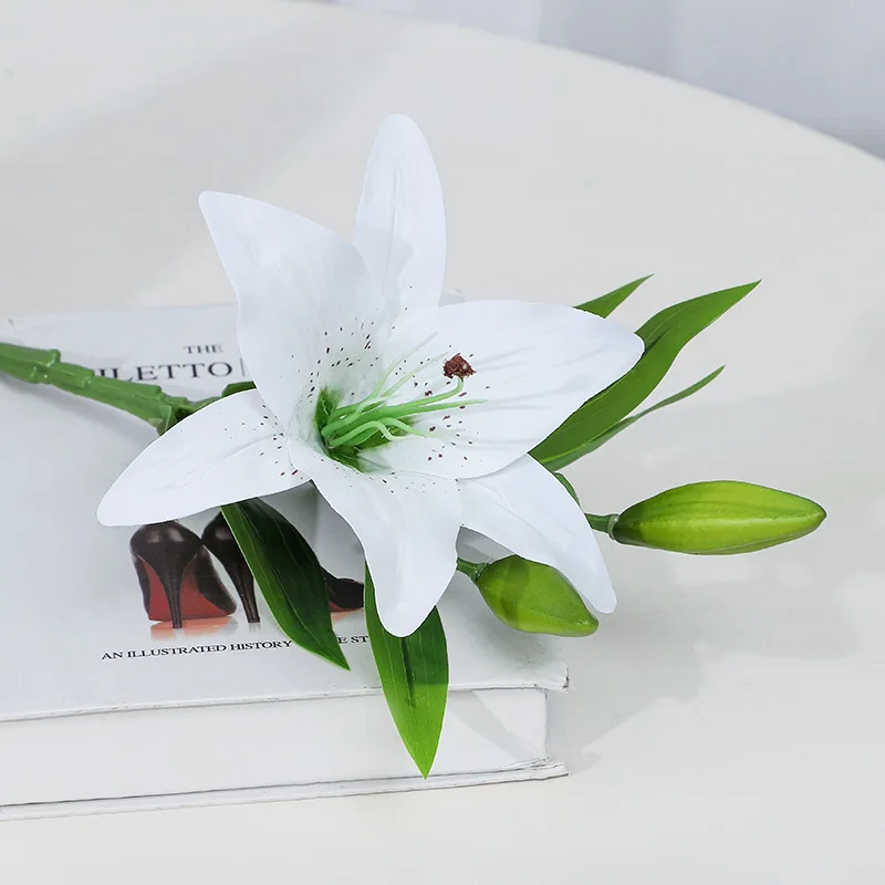 

10Pcs Colorful Artifical Lily Flower Bouquet Silk Flower for DIY Wedding Holiday Festival Party Home Room Decor