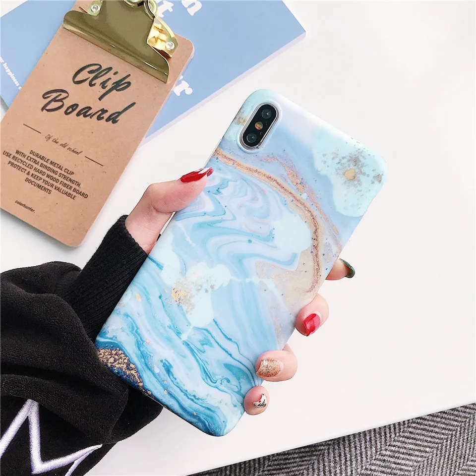 Потрясающий волнистый стиль мраморный чехол для телефона funda iPhone 7 Apple X XS MAX 8 plus 6 6s