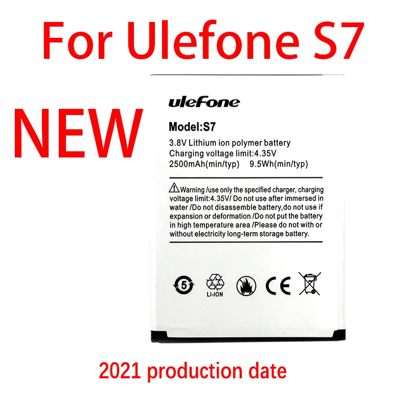 100% Оригинальный 2500 мАч S 7 Батарея для Ulefone S7 PRO мобильный телефон в наличии высокое