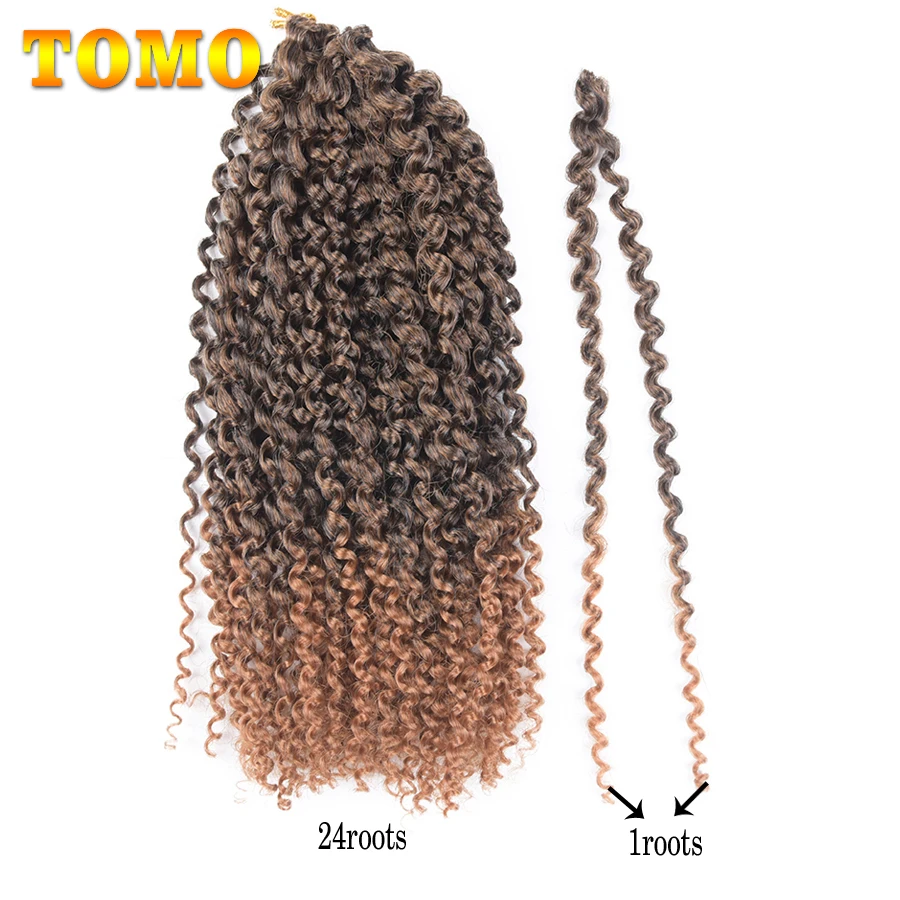 TOMO, 12 дюймов, косички Marley, Омбре, синтетические косички для наращивания волос, 24 пряди/упаковка, вязанные крючком косички Marlybob Jerry Curl, ямайский