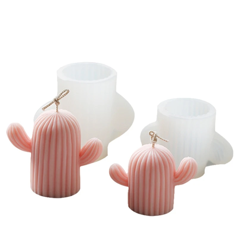 

H7JB 3D Cactus Silicone Mold Crystal Epoxy Plaster Mould Aromatherapy Candle Making DIY Supplies Cake Chocolate Biscuits Candies