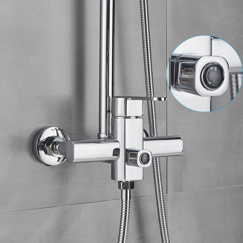 Настенный смеситель для душа ванной комнаты с ручным распылителем ванны горячей