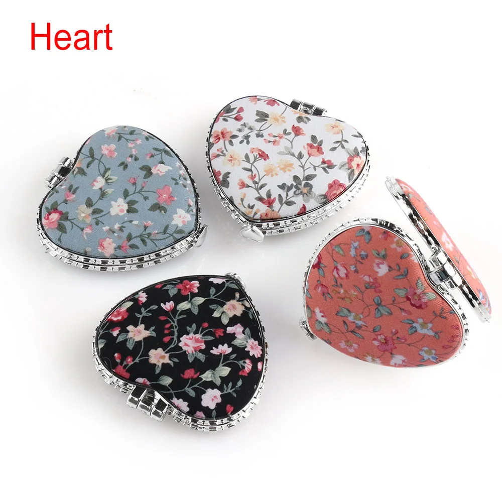 Heart-1 pc Карманное портативное зеркало в форме сердца, Складное двухстороннее зеркало, стальные зеркала для макияжа, маленький кошелек, зеркало для женщин, девушек, девушек - Цвет: Heart-1 pc