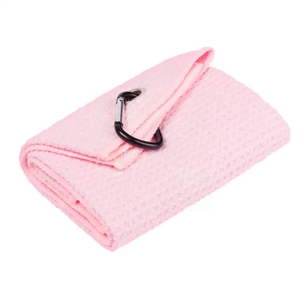 

Golf Towel Microfiber Fabric Waffle Pattern Carabiner Resistant Accessories Clip Towel For Girls