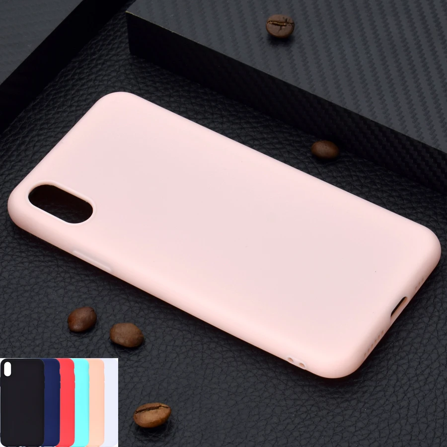 Однотонный мягкий чехол для телефона TPU силиконовый розовый синий тонкий iPhone XS MAX