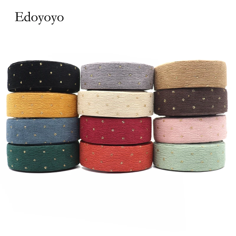5 ярдов 10 мм/25 мм/38 мм вельветовые ленты бронзовые точки для бантов волос DIY