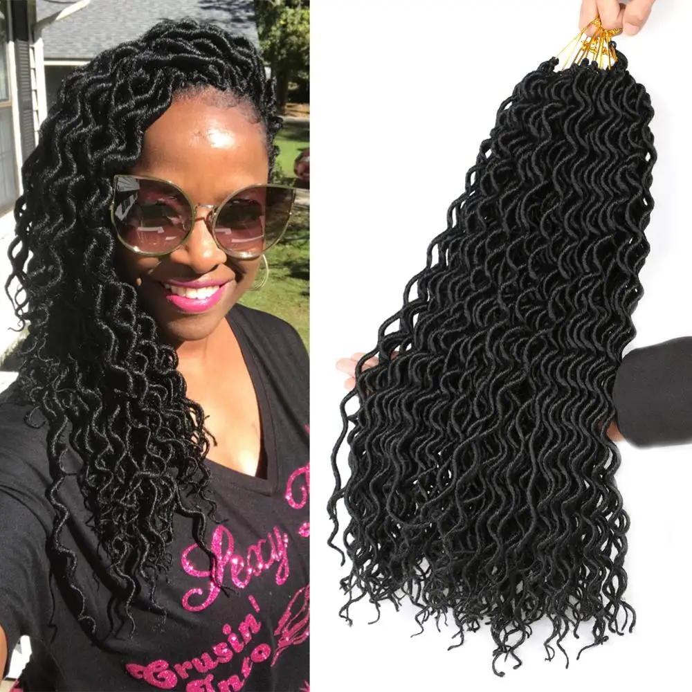 DAIRESS 18 &quotглубокие кудрявые искусственные локоны в стиле Crochet косички вязанные