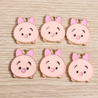 10pcs 1820mm animal charms cartoon enamel pig charms for jewelry making earrings pendants necklaces keychain diy accessories