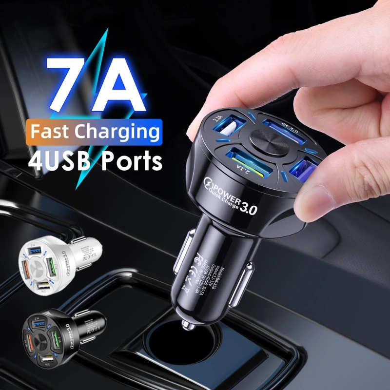 4 Порты и разъёмы s зарядных порта USB для автомобиля Зарядное устройство Quick Charge 3 0