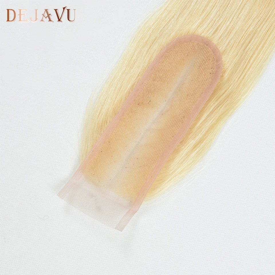 Прямые волосы Dejavu 613 Remy бразильские светлые 2*6 кружевные застежки с детскими
