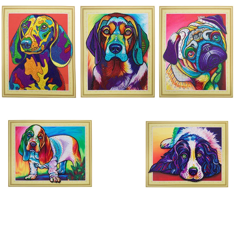 Высокое качество специальная форма алмазная картина собака сделай сам 5D дрель