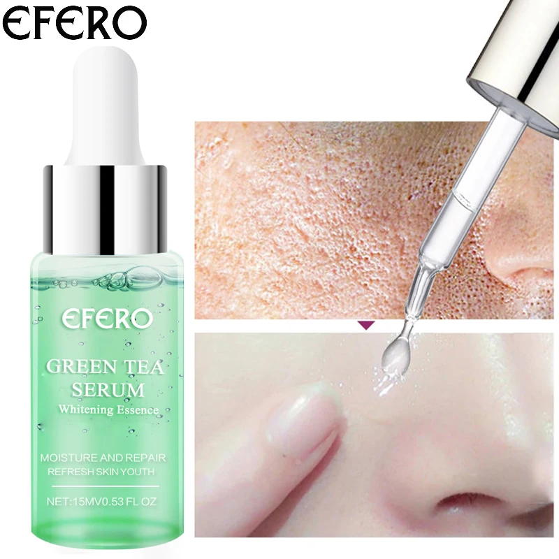 

Green Tea Pore Shrink Face Serum Nicotinamide Remove Blackhead Acne Whitening Moisturizing Essence Firming Brighten Skin Care