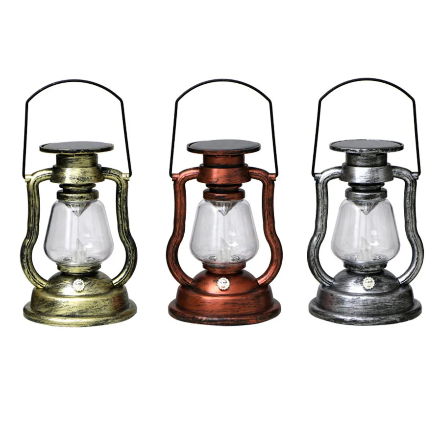 

Thrisdar Portable Solar Hanging Light Waterproof Garden Solar Lantern Light Retro Solar Kerosene Lamp For Patio Balcony Backyard