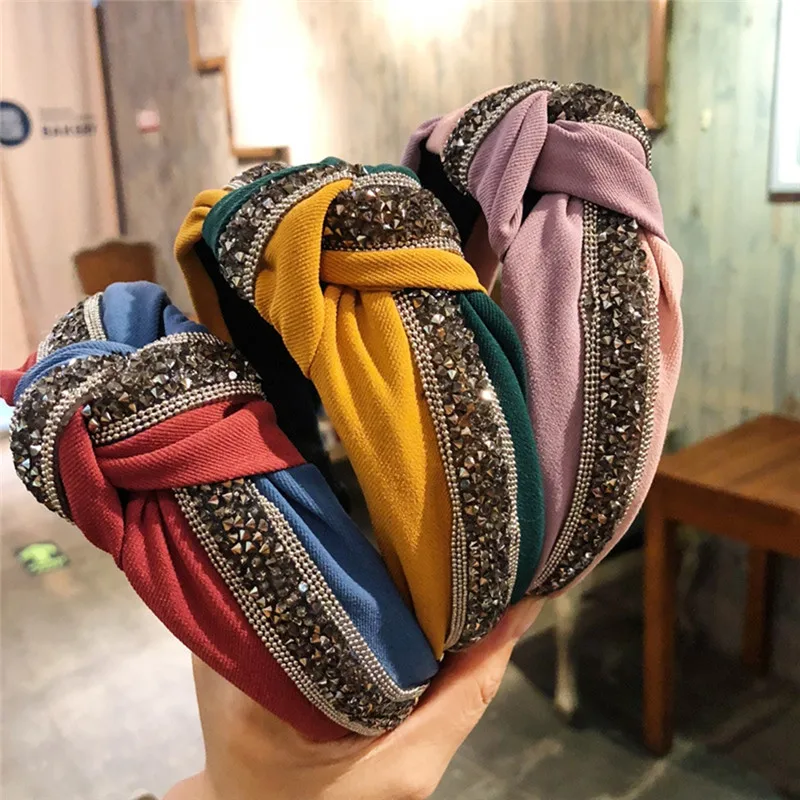 

Imixlot Fashion Exquisite Shiny Crystal Headband Multicolor Knotted Hair Band for Women Hair Hoop Accessories Headwear