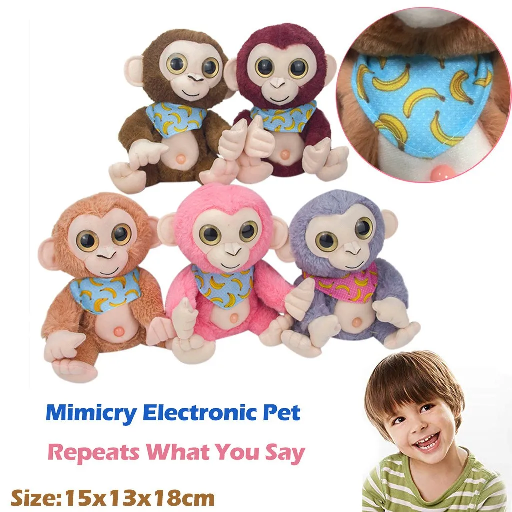 

Stuffed Animals & Cute Mimicry Pet Talking Cartoon Animal Monkey Repeats What You Say Electronic Toy Classic Christmas Gifts
