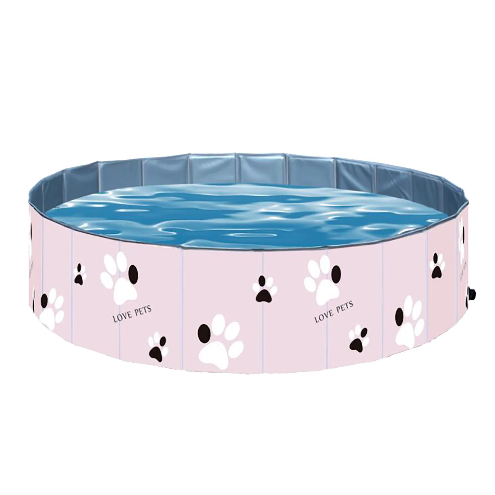

Pet Pool Bath Pet Toys Tub Bath Outdoor Portable Folding Swimming Pool For Dogs Cats Cool Down In Summer Kawaii Pink Dog Paw