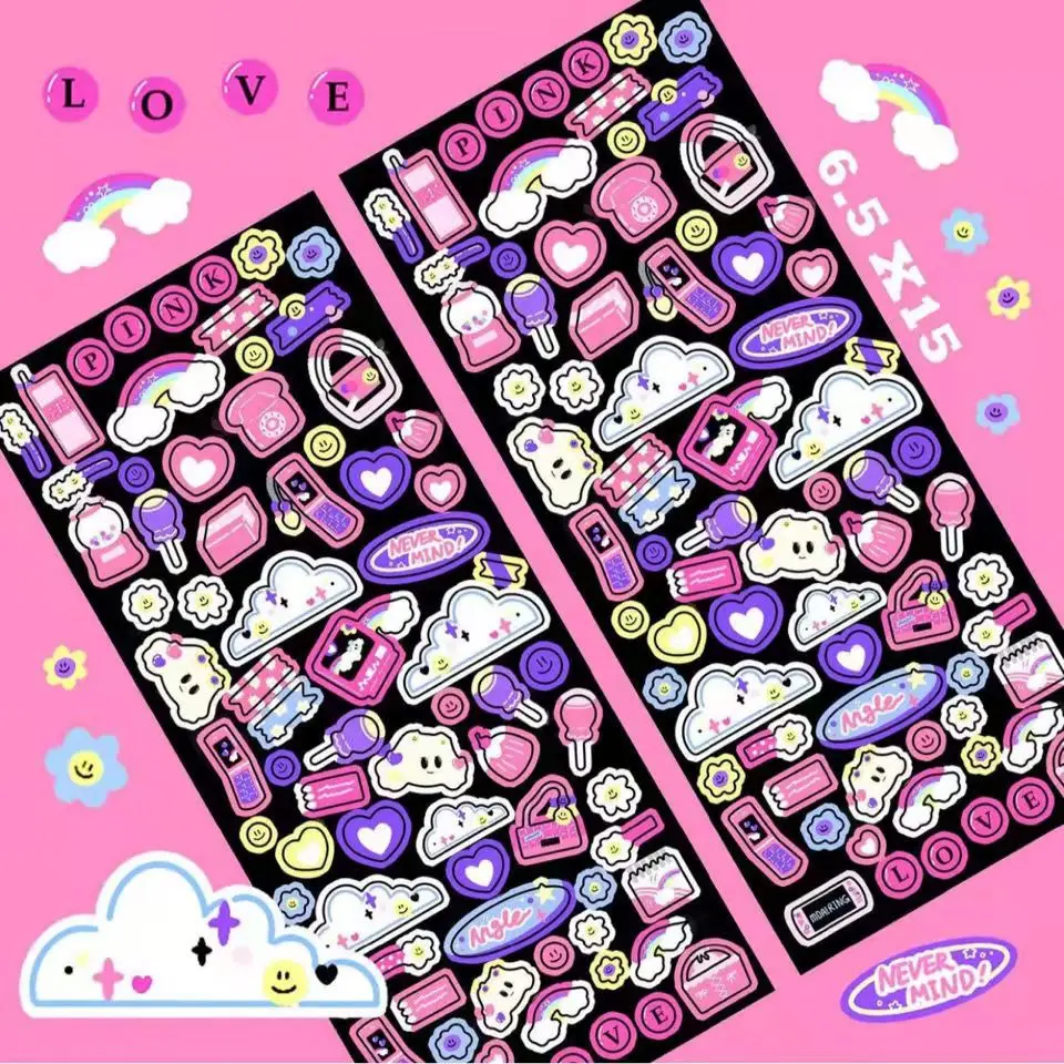 Рождественские наклейки для скрапбукинга кавайный кролик лазерная