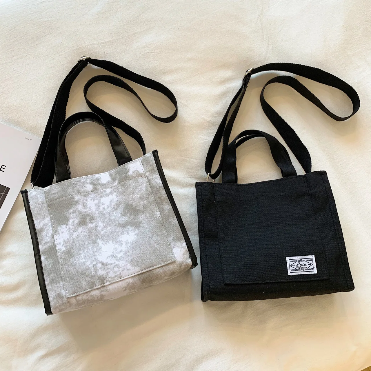 

Плотная тканевая сумка на плечо, простая вместительная холщовая дамская сумочка, Студенческая сумка через плечо