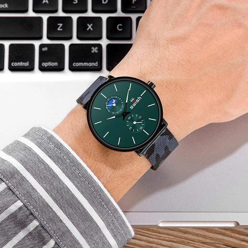 Мужские водонепроницаемые кварцевые часы с хронографом в стиле милитари|Кварцевые мужские часы| |