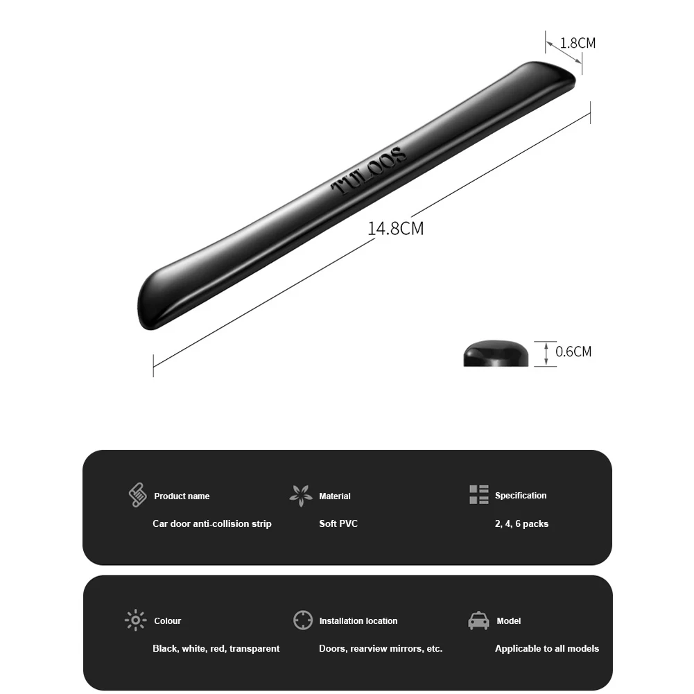 

6Pcs Auto Car Door Edge Protection Anti Collision Door Edge Guards Trim Buffer Strips Universal Fit for Most Cars
