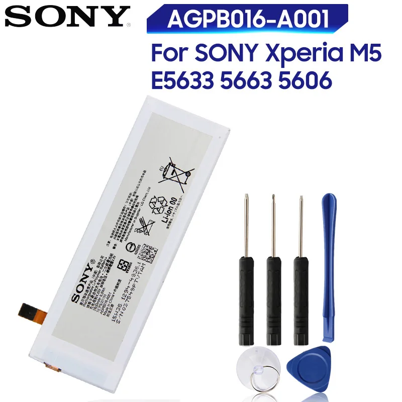 

Original SONY Battery For Sony Xperia E5653 M5 E5603 E5606 E5663 Genuine Phone Battery 2600mAh