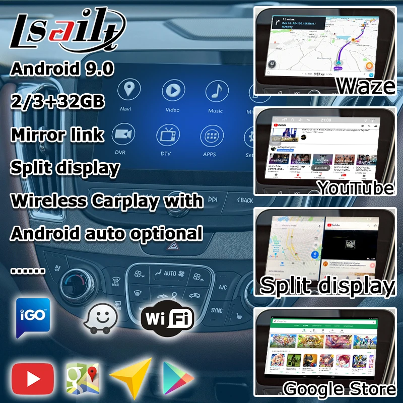 Коробка интерфейса Android / carplay для Chevrolet Malibu 2016 2018 GPS навигация видео интерфейс